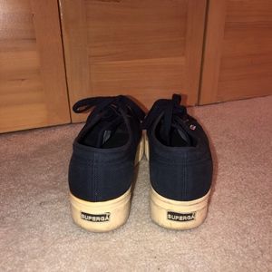 Superga Navy Blue Platform Sneakers